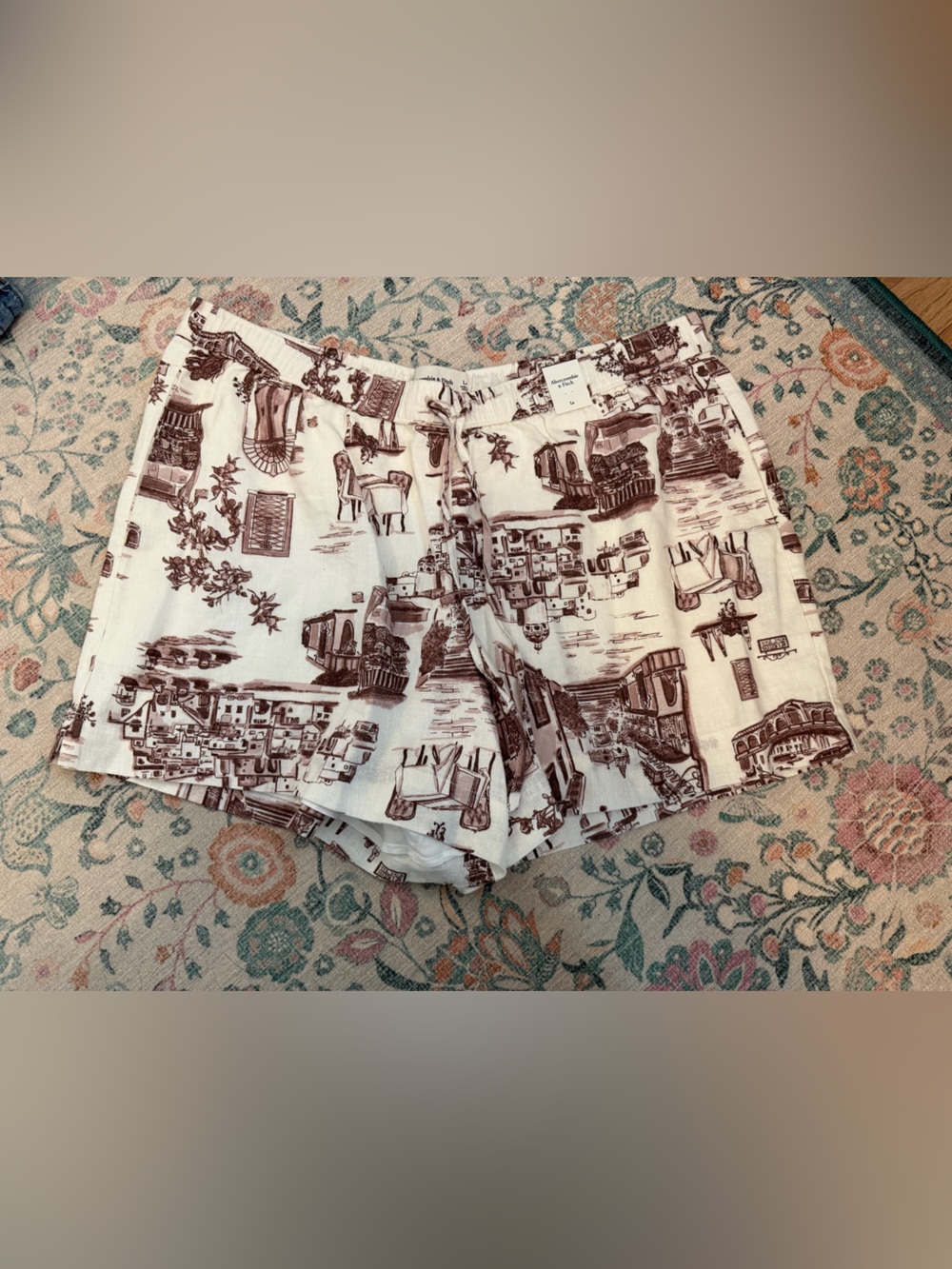 Abercrombie Mid Rise Linen-Blend Pull-On Short